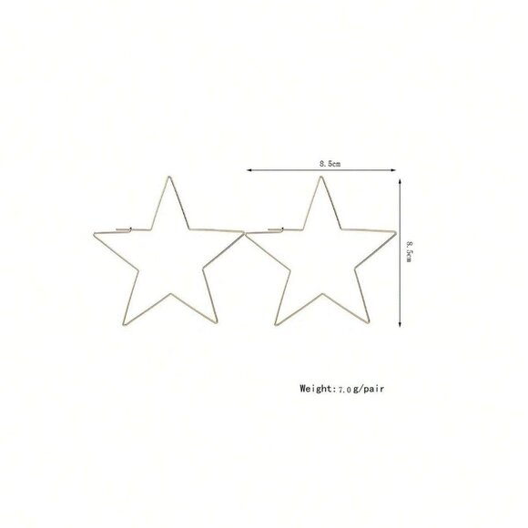 Free People Women's Lightweight Star Hoop Earrings Gold - Picture 5 of 8